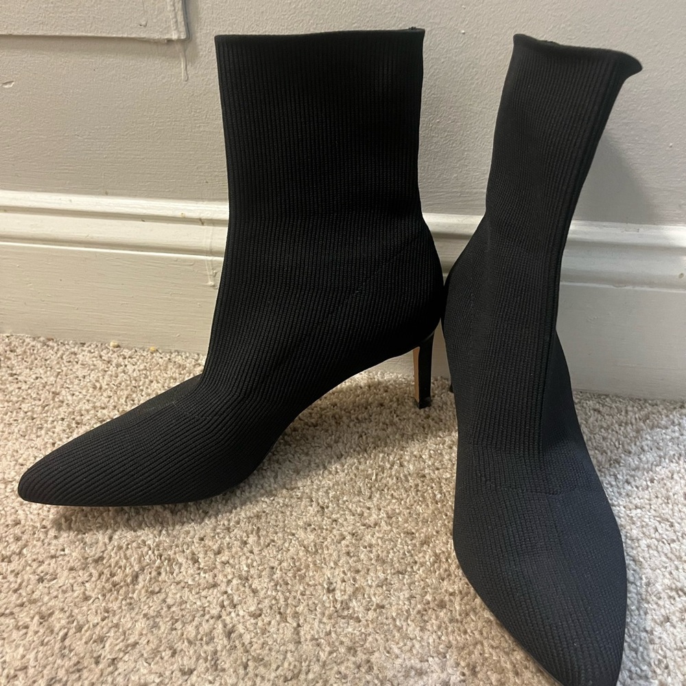 Veronica Beard Sock Black Booties (10.5)